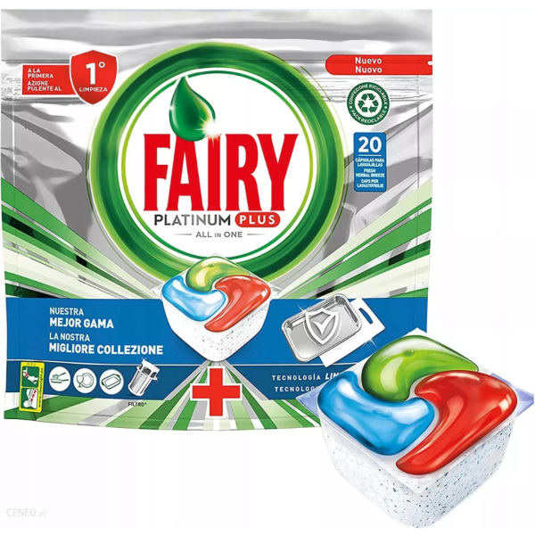 Fairy Platinum Plus All in One, kapsułki do zmywarki 20 szt