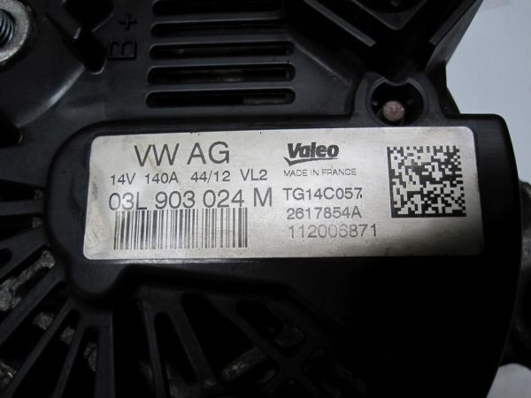 AUDI A3 2.0 TDI 09R CFF CFFB 140KM 03L903024M TG14C057 2617854A ALTERNATOR - obrazek 6