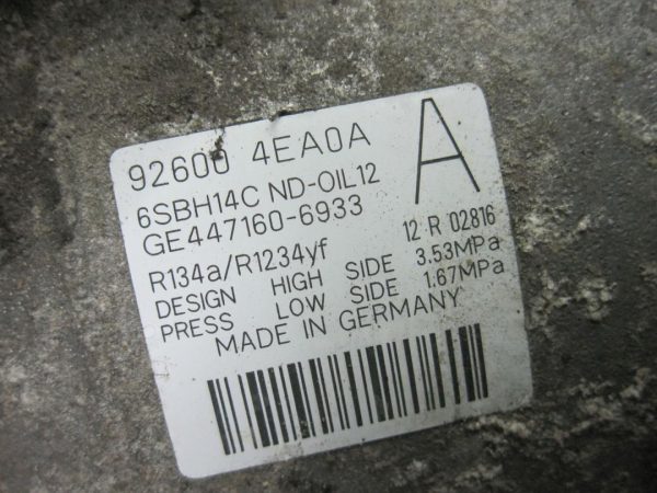 AUDI A4 B7 III 2.0 TDI BRE 08r sprężarka klimatyzacji GE447160-6933 6SBH14C - obrazek 8