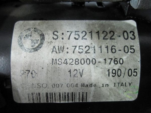 BMW 3 2.5 B 05r rozrusznik 7521122 7521116 - obrazek 5