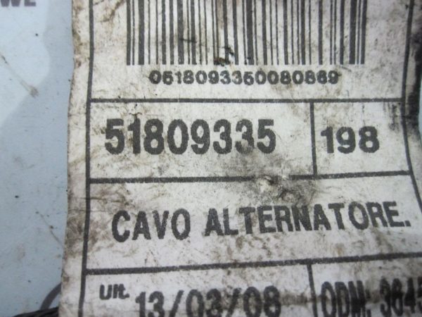 Fiat Bravo 1.6 M-JTD 198A3000 przewód wiązka masy 51809335 - obrazek 2