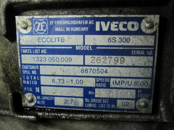 IVECO 2.8 JTD HPI 8140.43S 125KM Manualna skrzynia biegów 6S300 6.73-100 - obrazek 5