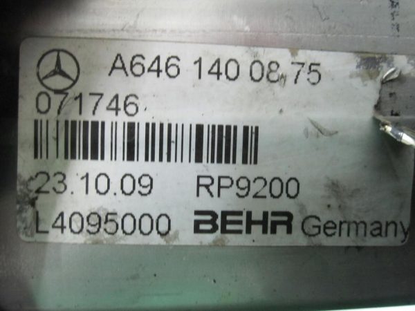 MERCEDES CLC 2.2 CDI 646.963 10r chłodniczka spalin A6461400875 A6460900054 - obrazek 4