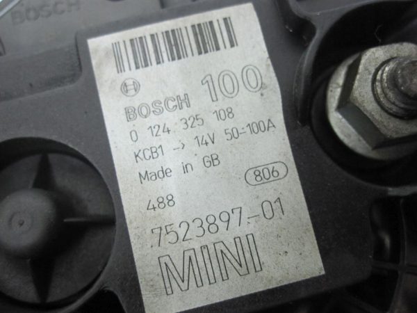 MINI COOPER I 1.6B 115KM W10B16A 04r Alternator 0124325108 7523897-01 - obrazek 7